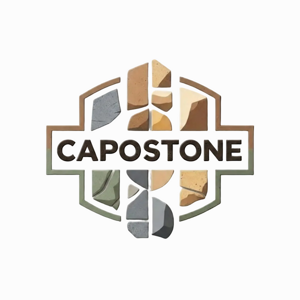 Capostone logo with stone-like design elements on a white background